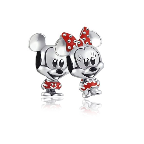 925 sidabriniai pakabukai su Mickey ir Minnie Mouse figūromis – poros simbolis